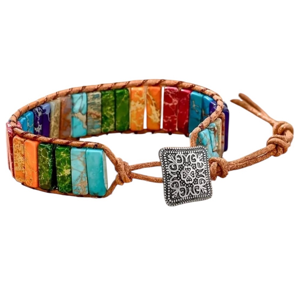 Multi Colored Stone Beaded Bracelet - Picture 1 of 5